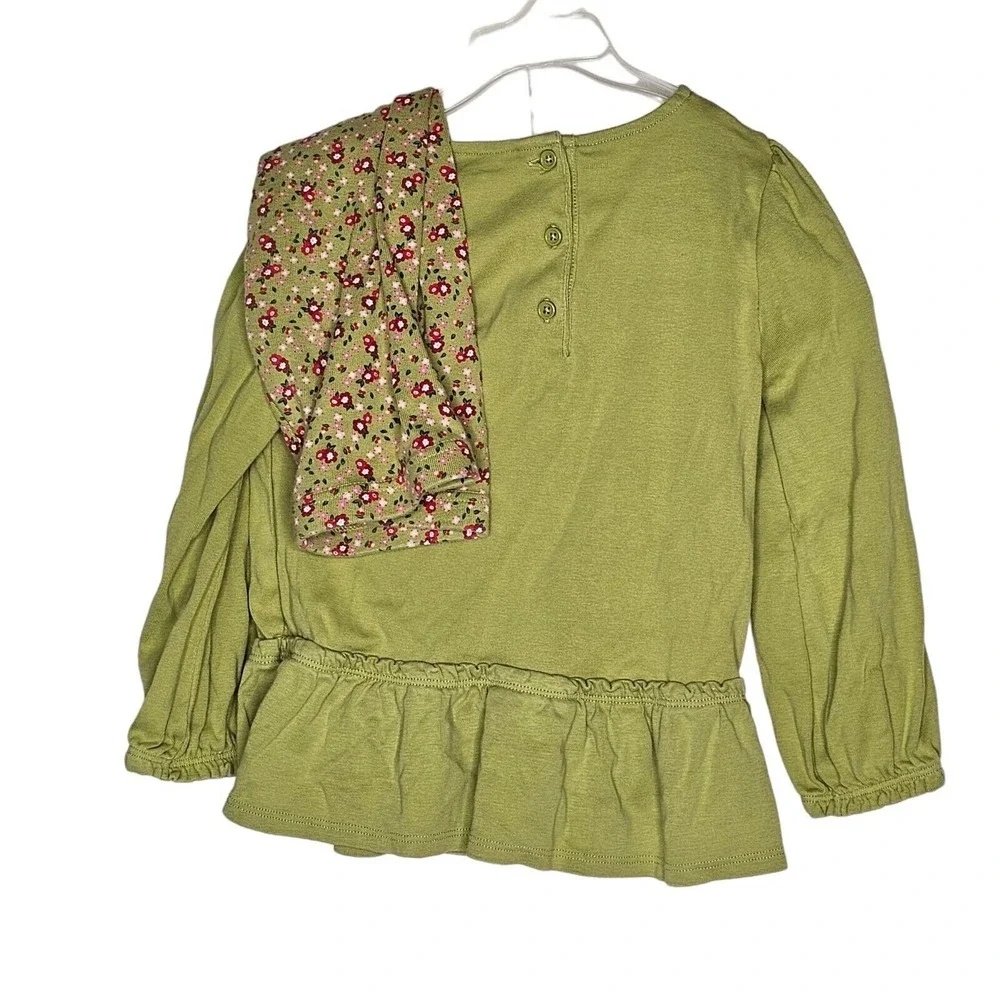 Gymboree Fall Green Outfit Set Tunic Top Leggings Green Floral 5T‎